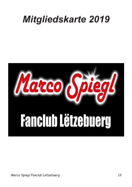 MARCO SPIEGL Fanclub Lëtzebuerg