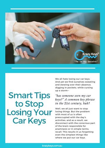 Simple Ways to Stop Losing Car Keys - Krazy Keys