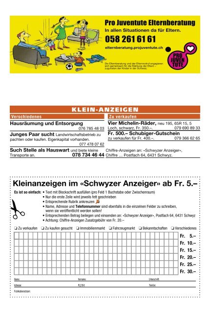 Schwyzer Anzeiger – Woche 28 – 12. Juli 2019