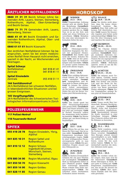 Schwyzer Anzeiger – Woche 28 – 12. Juli 2019