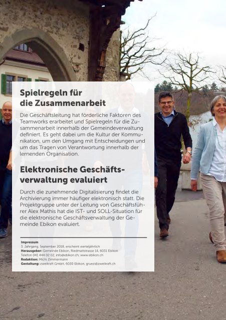 ebikon vernetzt / 09/2018 / Elektronische Archivbewirtschaftung