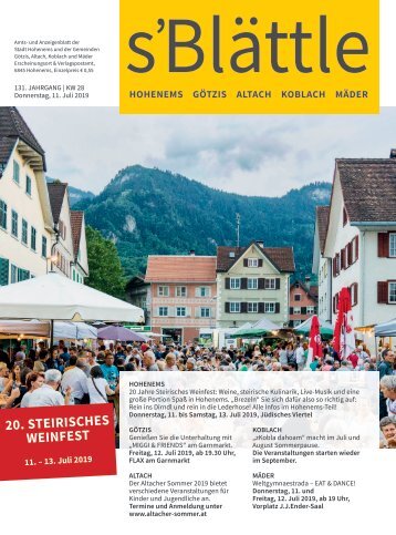 s'Blättle Nr. 28 - Do, 11. Juli 2019