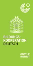 Broschüre der Bildungskooperation Deutsch des Goethe-Instituts in Tschechien 