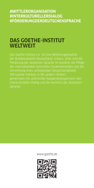 Broschüre der Bildungskooperation Deutsch des Goethe-Instituts in Tschechien 