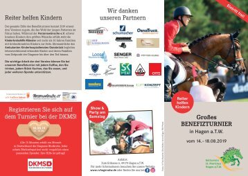 Benefizturnier "Reiter helfen Kindern" - Turnierflyer 2019