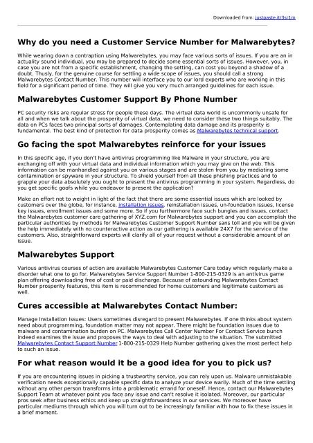 Why do you need a Customer Service Number for Malwarebytes?