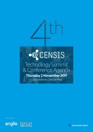 4th CENSIS Tech Summit 2017 Agenda