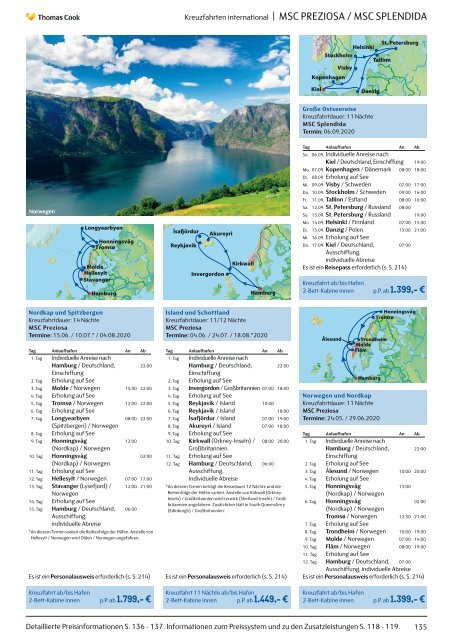 THOMAS COOK Kreuzfahrten und Grosssegler 2020