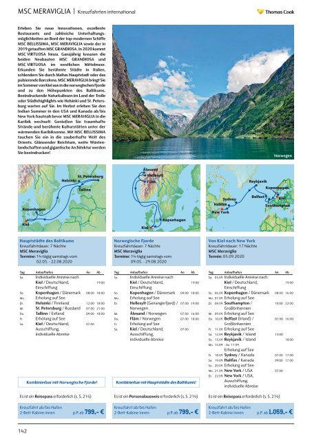 THOMAS COOK Kreuzfahrten und Grosssegler 2020