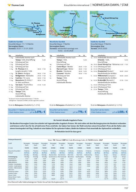 THOMAS COOK Kreuzfahrten und Grosssegler 2020