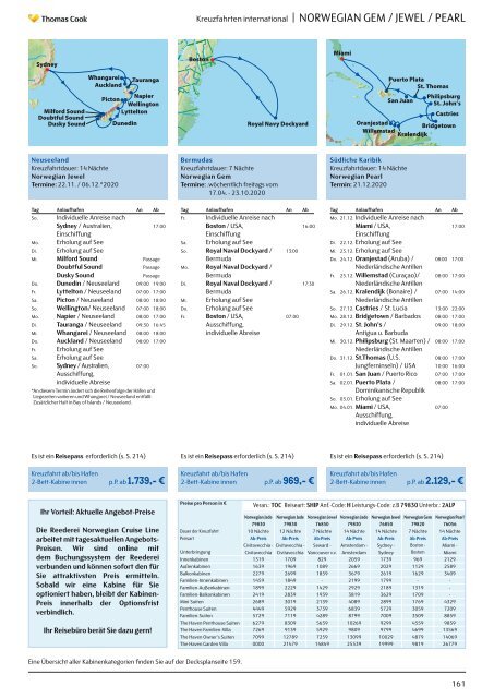 THOMAS COOK Kreuzfahrten und Grosssegler 2020