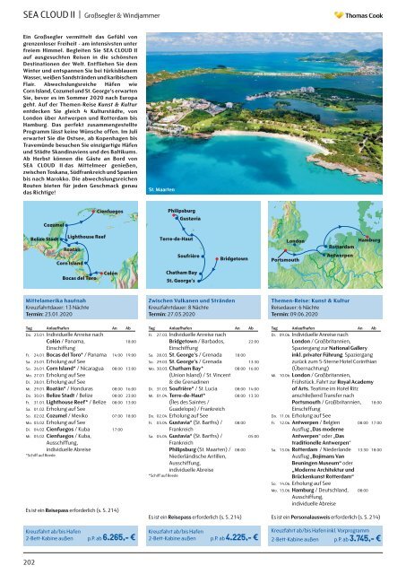 THOMAS COOK Kreuzfahrten und Grosssegler 2020