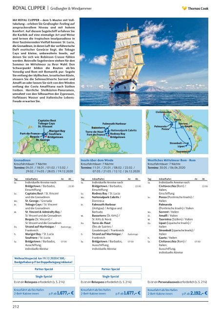 THOMAS COOK Kreuzfahrten und Grosssegler 2020