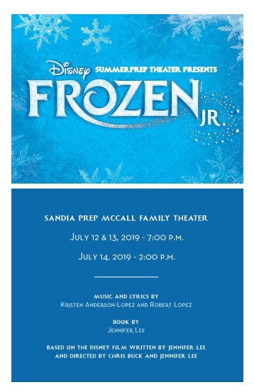 Disney's Frozen JR. Program 