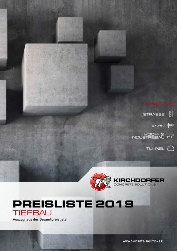 Preisliste Kirchdorfer Concrete Solutions | Tiefbau