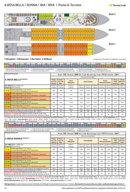 Thomas Cook Kreuzfahrten Flussreisen/Preisteil 2020