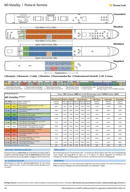 Thomas Cook Kreuzfahrten Flussreisen/Preisteil 2020