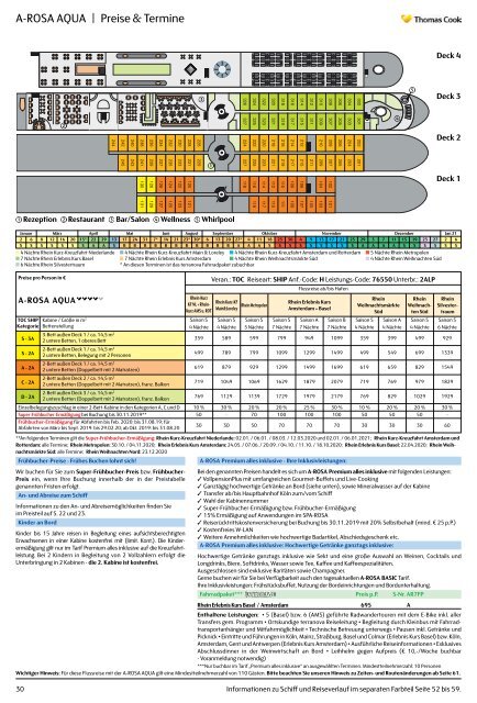 Thomas Cook Kreuzfahrten Flussreisen/Preisteil 2020