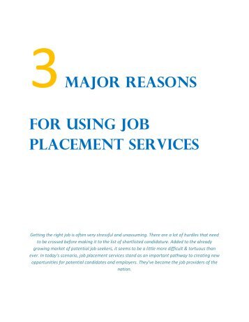 3 Major Reasons For Using Job Placement Services