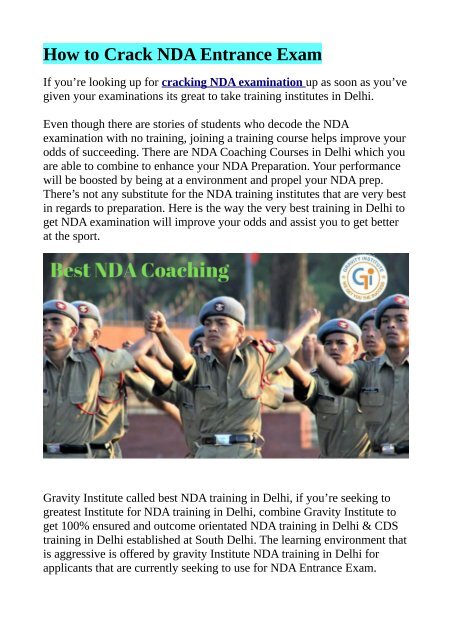 How to Crack NDA Entrance Exam