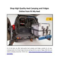 Shop High Quality 4wd Camping and Fridges Online from Fit My 4wd