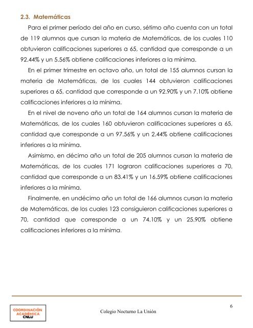 informe rendimiento vf