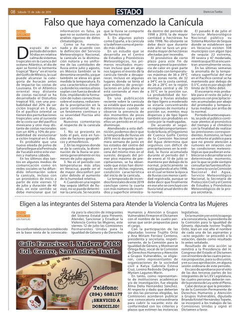 Edición de Diario los Tuxtlas del día 13 de Julio de 2019