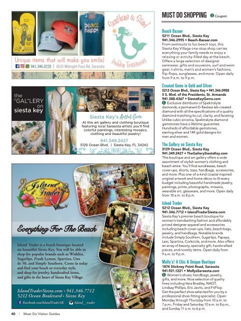 Must Do Sarasota Visitor Guide Summer/Fall 2019