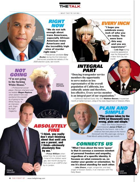 THE FIGHT SF / BAY AREA LGBTQ MONTHY MAGAZINE JULY 2019