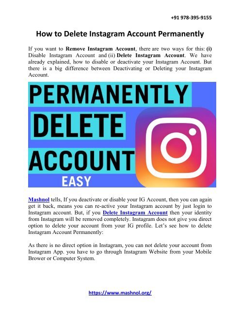 How To Delete Instagram Account Converted