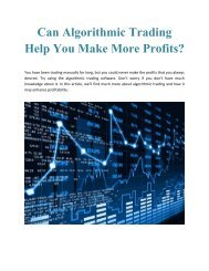 Can Algorithmic Trading Help You Make More Profits?