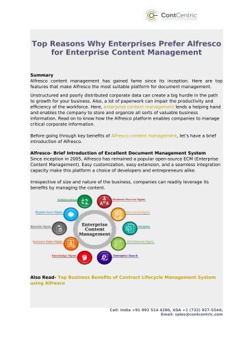 Top Reasons Why Enterprises Prefer Alfresco for Enterprise Content Management