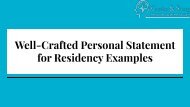 Well-Crafted Personal Statement for Residency Examples