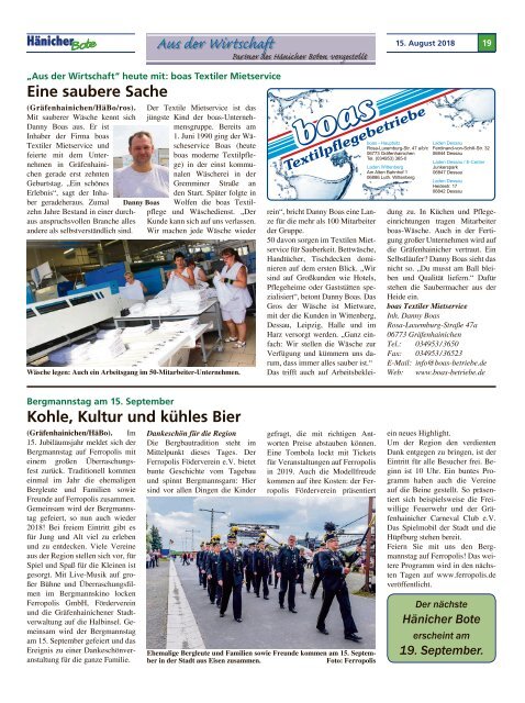 Hänicher Bote | August-Ausgabe 2018