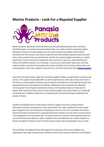 5 Panasia Marine Products Supplies Accessories - Boating & Yachting