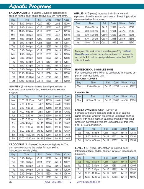 Bracebridge Fall 2019 - Winter 2020 Leisuer Guide