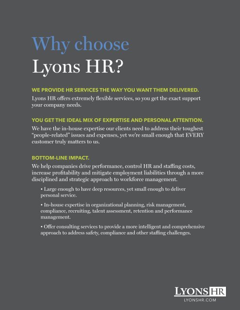 Lyons HR brochure