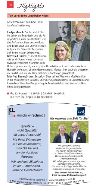 Leutkirch erleben - August 2019