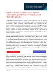 Smart TV market share forecast to witness considerable growth from 2019-2025