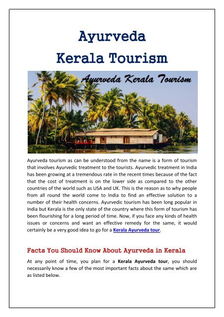 All About Ayurveda Kerala Tourism