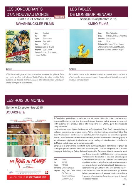 Le Plus Boxoffice n°23 – 14 septembre 2015