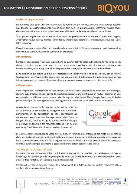 E-Book Formation à la distribution de produits BIO2YOU