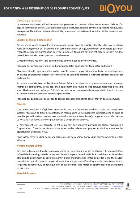 E-Book Formation à la distribution de produits BIO2YOU