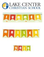 Summer Mailing Information Letter July 15 2019