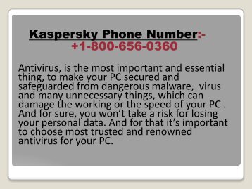 Quick and Secure Solution of Your Kaspersky Issues with Kaspersky Phone Number