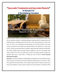 Ayurvedic Treatments & Resorts In Kerala For A Revitalizing Vacation