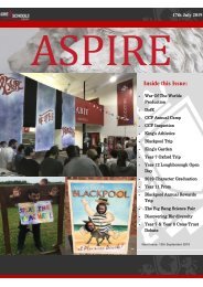 ASPIRE NEWSLETTER - 17th July 2019
