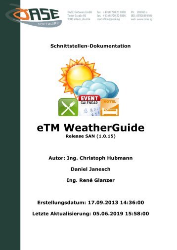 Anbindung eTM WeatherGuide V1.0.15 (Release SAN)