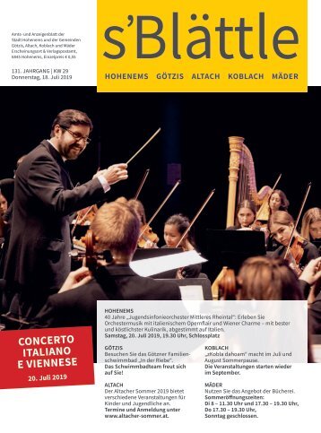s'Blättle Nr. 29 - Do, 18. Juli 2019