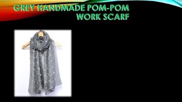 GREY HANDMADE POM-POM WORK SCARF-converted